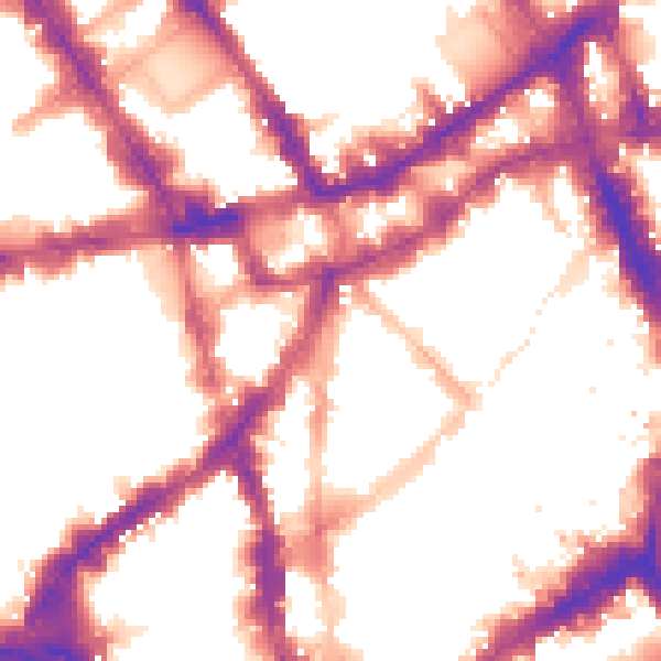 Night-time road noise heatmap for WC2H 9DA