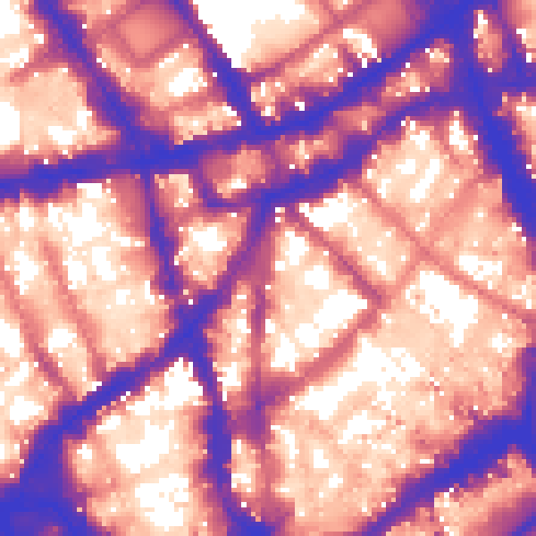 Daytime road noise heatmap for WC2H 9DD