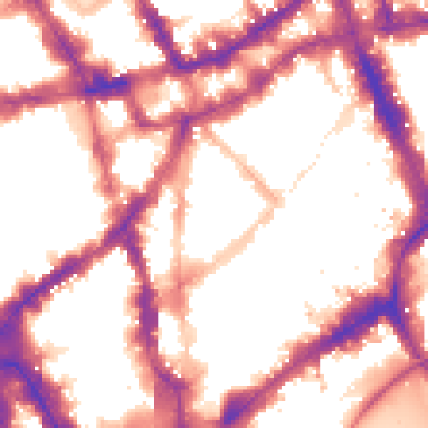 Night-time road noise heatmap for WC2H 9JG