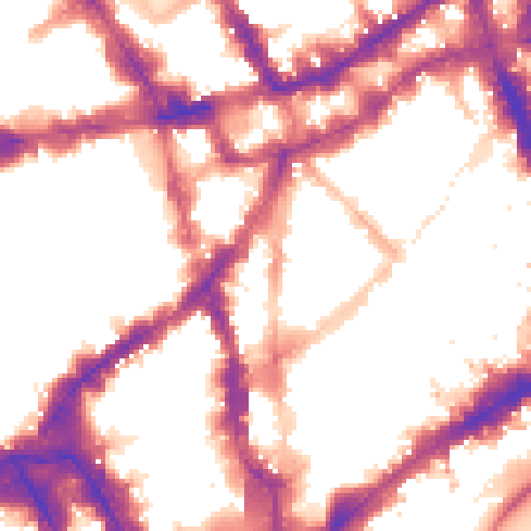 Night-time road noise heatmap for WC2H 9LN
