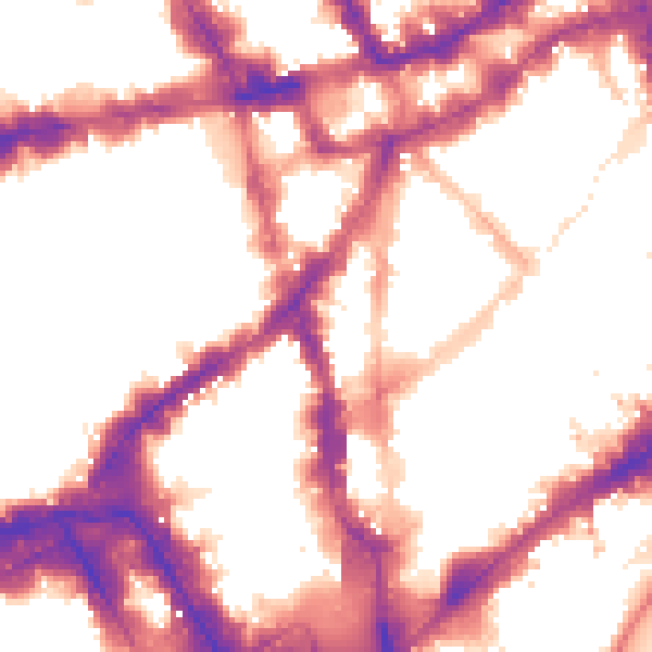 Night-time road noise heatmap for WC2H 9NJ