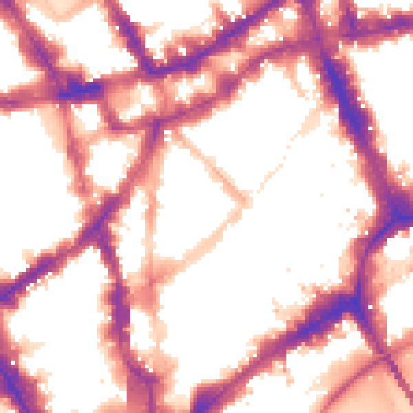 Night-time road noise heatmap for WC2H 9PU
