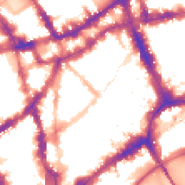 Night-time road noise heatmap for WC2H 9SA