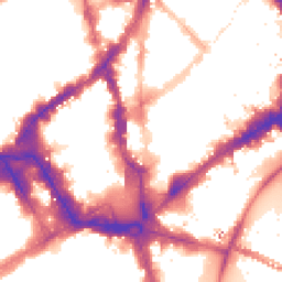 Night-time road noise heatmap for WC2N 4AX