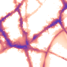 Night-time road noise heatmap for WC2N 4DW