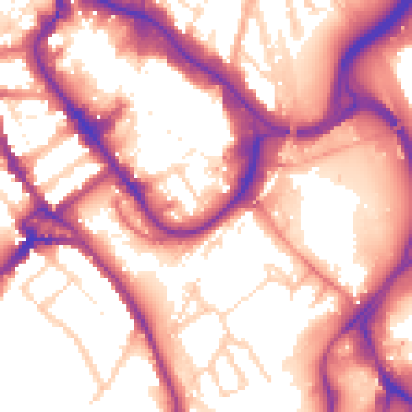 Daytime road noise heatmap for WD18 0AD