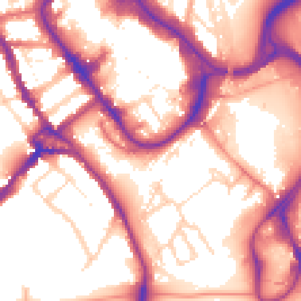 Daytime road noise heatmap for WD18 0DB