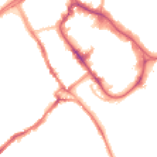 Night-time road noise heatmap for WD18 0DE