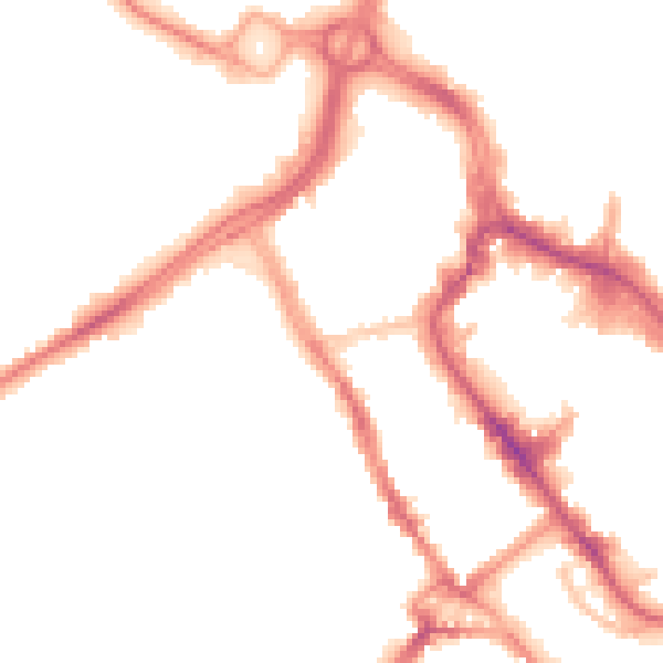 Night-time road noise heatmap for WD18 0JS
