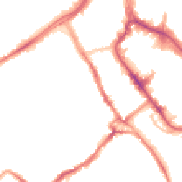 Night-time road noise heatmap for WD18 0ND