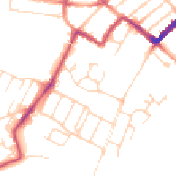 Daytime road noise heatmap for WD18 6GH