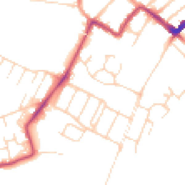 Daytime road noise heatmap for WD18 6JY