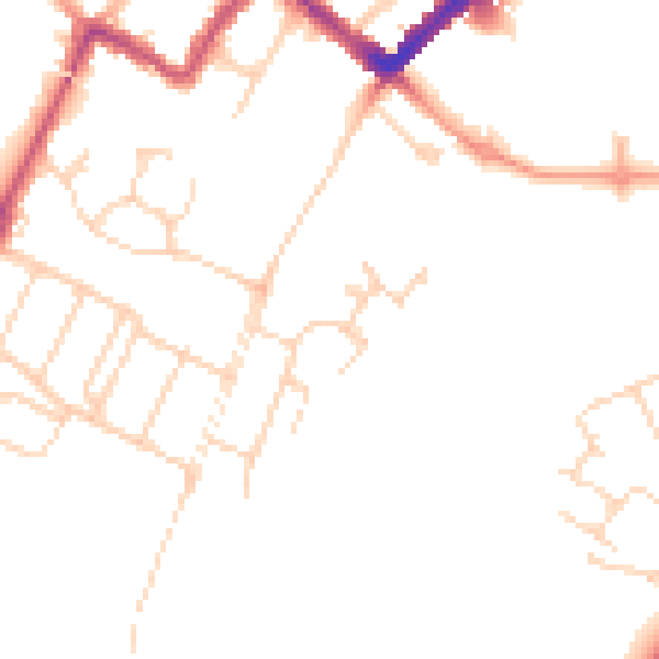Daytime road noise heatmap for WD18 6QE