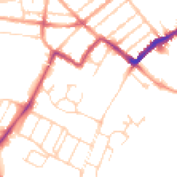 Daytime road noise heatmap for WD18 6ST