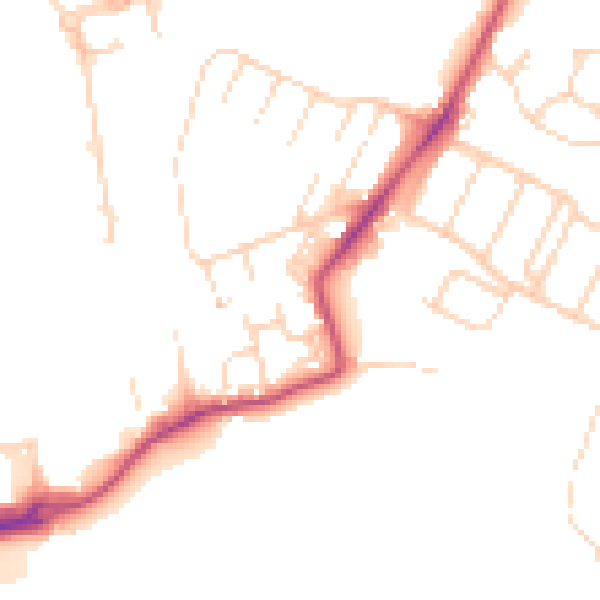 Daytime road noise heatmap for WD18 6UZ