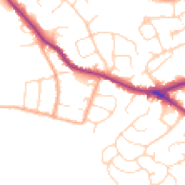 Daytime road noise heatmap for WD23 1AS