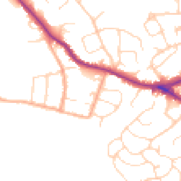 Daytime road noise heatmap for WD23 1AU