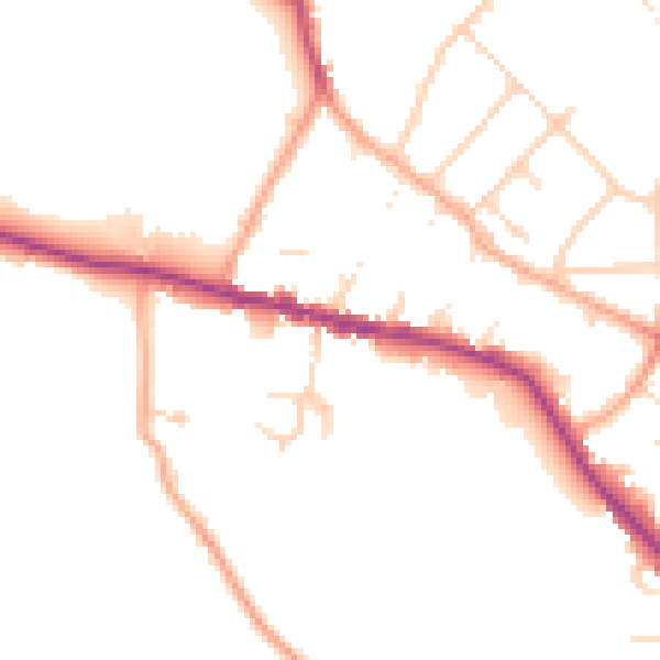 Daytime road noise heatmap for WD23 1BD