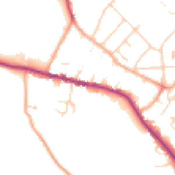 Daytime road noise heatmap for WD23 1BH