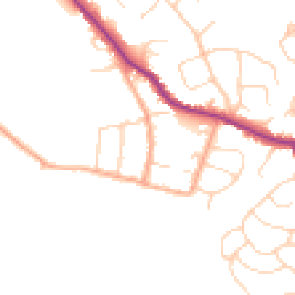 Daytime road noise heatmap for WD23 1BX