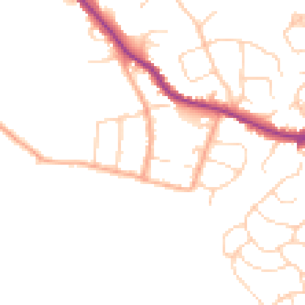 Daytime road noise heatmap for WD23 1BY