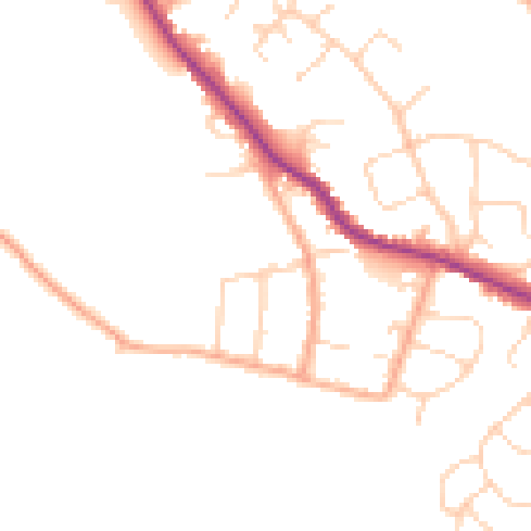 Daytime road noise heatmap for WD23 1DA