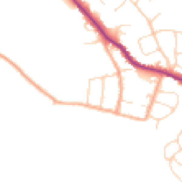 Daytime road noise heatmap for WD23 1DB
