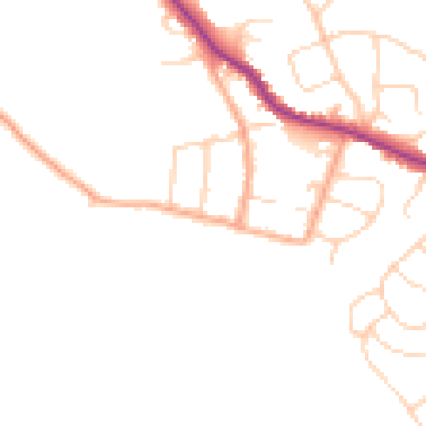 Daytime road noise heatmap for WD23 1DE