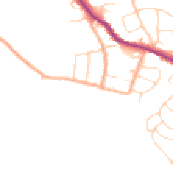 Daytime road noise heatmap for WD23 1DF