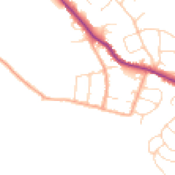 Daytime road noise heatmap for WD23 1DJ