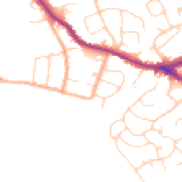 Daytime road noise heatmap for WD23 1DQ