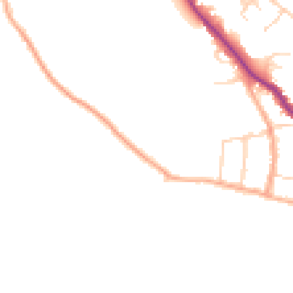 Daytime road noise heatmap for WD23 1DS