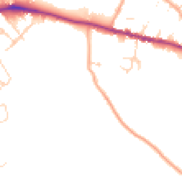 Daytime road noise heatmap for WD23 1DU
