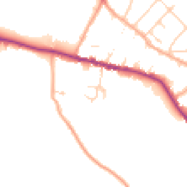 Daytime road noise heatmap for WD23 1DW