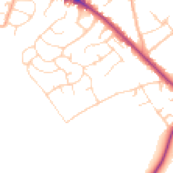 Daytime road noise heatmap for WD23 1HF