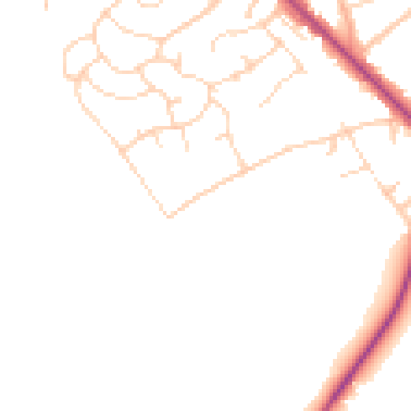Daytime road noise heatmap for WD23 1JP