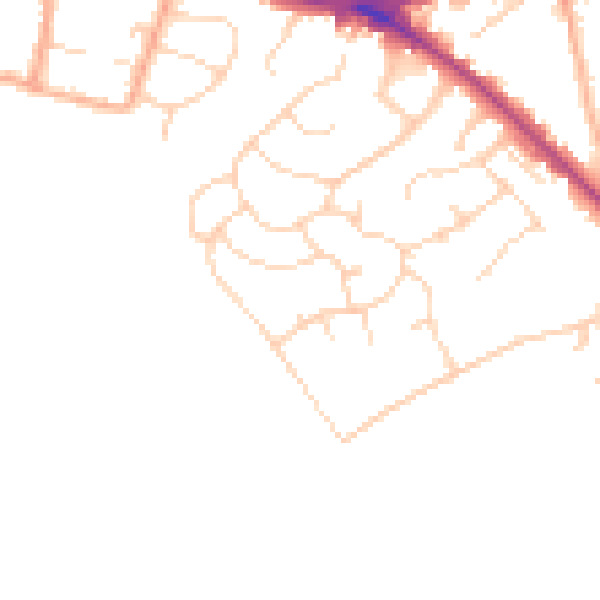 Daytime road noise heatmap for WD23 1JT