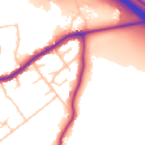 Daytime road noise heatmap for WD23 1PW
