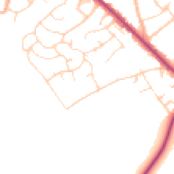 Daytime road noise heatmap for WD23 1SL