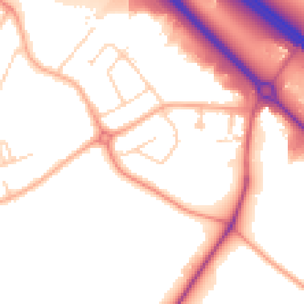 Daytime road noise heatmap for WD23 2BE