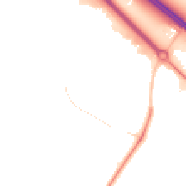 Night-time road noise heatmap for WD23 2BE