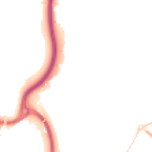 Night-time road noise heatmap for WD23 2FS