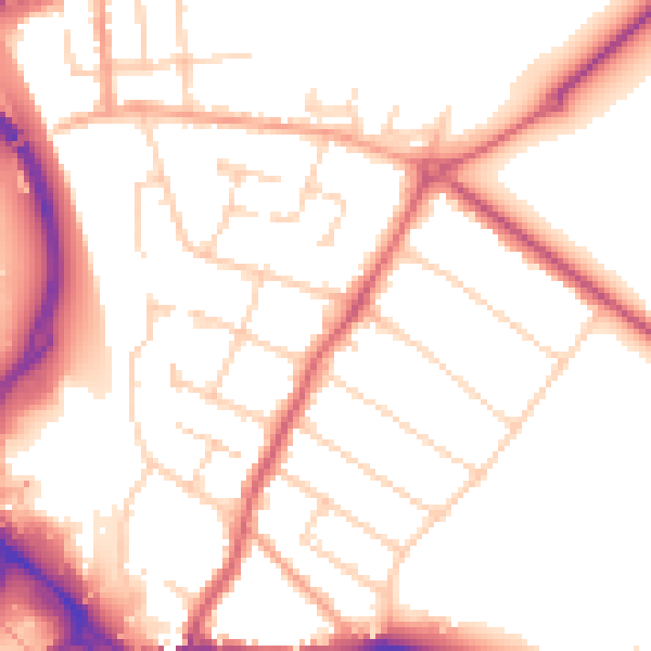Daytime road noise heatmap for WD23 2GX