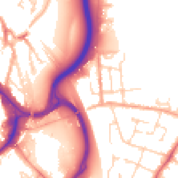 Daytime road noise heatmap for WD23 2HS
