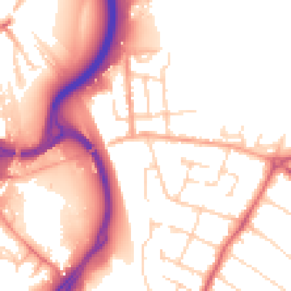 Daytime road noise heatmap for WD23 2JY