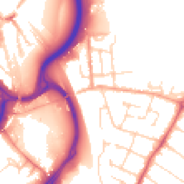 Daytime road noise heatmap for WD23 2NS