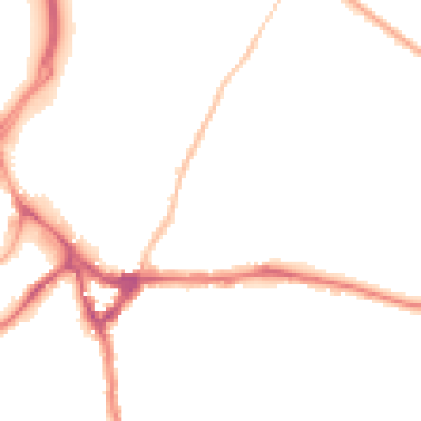 Night-time road noise heatmap for WD23 2PH