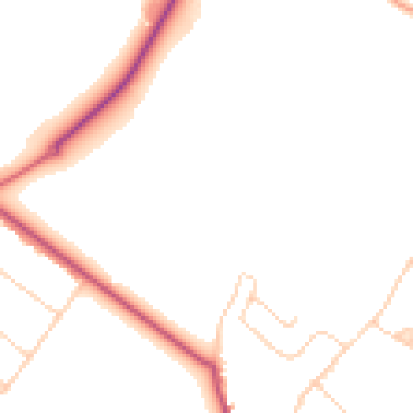 Daytime road noise heatmap for WD23 2PS