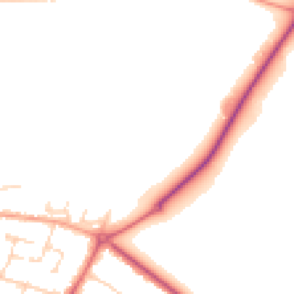 Daytime road noise heatmap for WD23 2PU