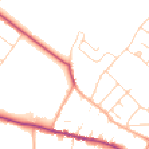 Daytime road noise heatmap for WD23 3AH